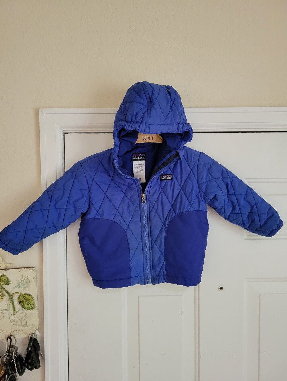 Patagonia Kids' Blue Quilted Hooded Jacket 3T Puffer